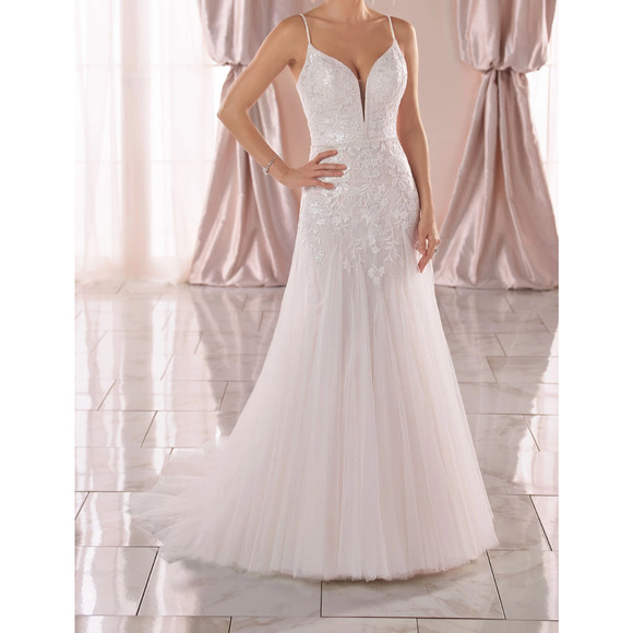 Stella York Dresses & Skirts - Stella York 6968 Floral Lace Mermaid Wedding Dress w/ Glitter Tulle 12 (SAMPLE)